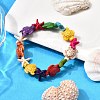 Synthetic Turquoise Beaded Stretch Bracelets for Men Women BJEW-TA00643-1