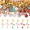 18Pcs 6 Colors Flower Alloy Enamel Pendant Decorations HJEW-YW00150-1