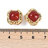 Brass Pave Natural Carnelian(Dyed & Heated) Beads KK-U043-38G-01-3
