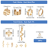 DIY Heart & Leaf & Moon Stainless Steel Charms Cuff Ring Making Kit DIY-SC0026-11G-2