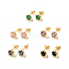 Rack Plating Brass Cubic Zirconia Stud Earrings Findings MAK-I684-11G-RS-1