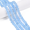 Frosted Natural White Jade Beads Strands G-T138-8mm-209C-1