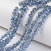 Electroplate Transparent Glass Beads Strands EGLA-A034-T1mm-S09-1
