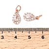 Brass Micro Pave Cubic Zirconia Charms RB-I077-15RG-RS-1-3