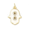 Brass Micro Pave Cubic Zirconia Pendants KK-H255-09G-02-1