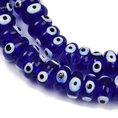 Handmade Evil Eye Lampwork Beads Strands LAMP-A007-02B-01-1