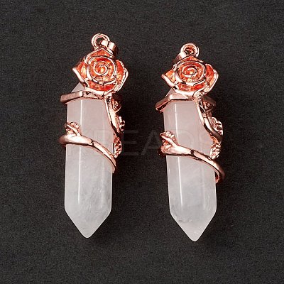 Natural Quartz Crystal Pointed Pendants G-L524-13RG-03-1