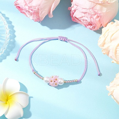 Adjustable Nylon Cord Braided Beads Bracelets BJEW-MZ00170-04-1
