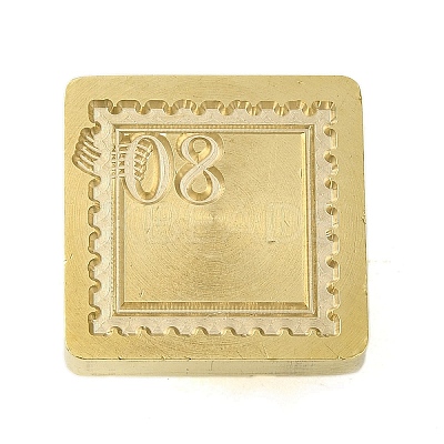 Number 08 Wax Seal Brass Stamp Heads AJEW-I067-B01-1