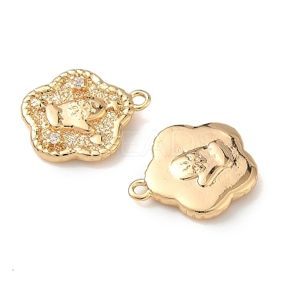 Christmas Brass Micro Pave Clear Cubic Zirconia Pendants KK-A280-03E-G-1