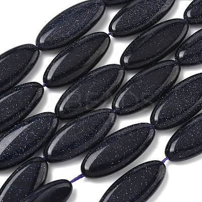 Synthetic Blue Goldstone Beads Strands G-B078-E14-01A-1