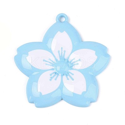 Spray Painted Alloy Big Pendants PALLOY-T092-81C-1