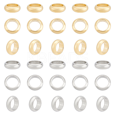 60Pcs 2 Colors 201 Stainless Steel Spacer Beads STAS-UN0055-07-1