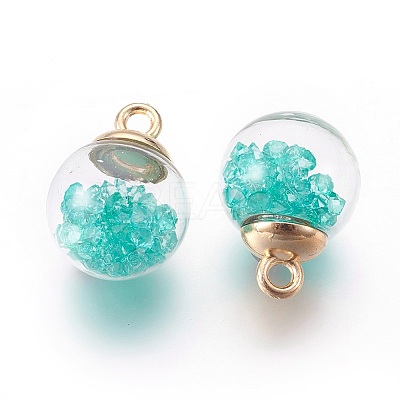 Transparent Glass Bottle Pendants LS-GLAA-L018-13-1