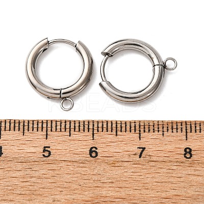 201 Stainless Steel Hoop Earring Findings STAS-D379-05D-P-1
