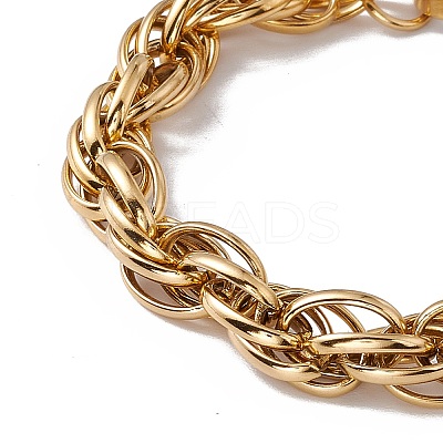 304 Stainless Steel Rope Chain Bracelet for Men Women BJEW-P284-09G-1