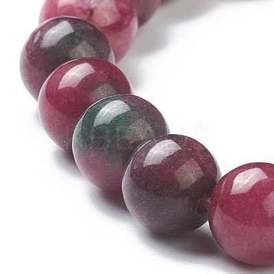 Dyed Natural Jade Beaded Stretch Bracelets BJEW-A117-C-04-1
