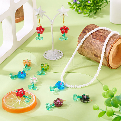 20 Pcs Random Color Glass Pendants
 PALLOY-TA00219-1