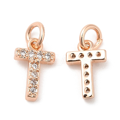 Brass Micro Pave Grade AAA Cubic Zirconia Charms LS-ZIRC-P067-11RG-T-NR-1