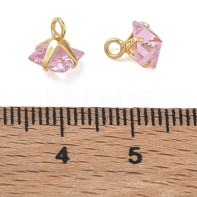 Brass Pave Cubic Zirconia Charms CU-CBABEB3-05G-03-1