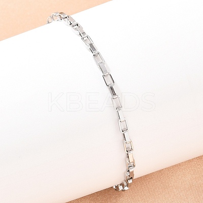 201 Stainless Steel Rectangle Link Chains Chain Bracelets for Women BJEW-G767-01C-P-1