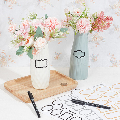 6 Sheets 3 Styles PVC Blank Self-Adhesive Stickers for Seasoning Jar DIY-GO0001-19-1