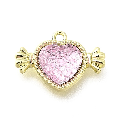 Transparent Pink Resin Rhinestone Charms LS-FIND-B015-01A-LG-1