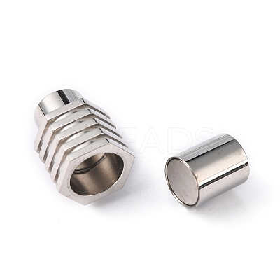 Tarnish Resistant Smooth 304 Stainless Steel Magnetic Clasps with Glue-in Ends STAS-C005-1-1