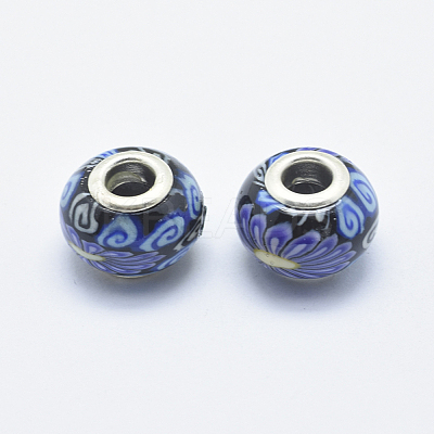Handmade Polymer Clay European Beads CLAY-K002-A34-1