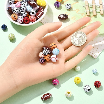 Sport Theme DIY Acrylic Beaded Bracelets Making Kits DIY-YW0010-96-1