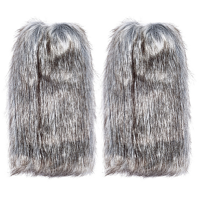 Polyester Imitation Fox Hair Boot Cover AJEW-WH20130-37B-1