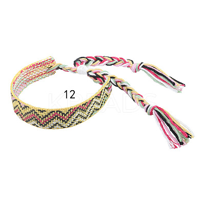 Cotton Braided Wave Pattern Cord Bracelet FIND-PW0013-002L-1