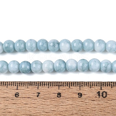 Ombre Effect Opaque Crackle Glass Beads Strands GLAA-Q106-01A-A05-1