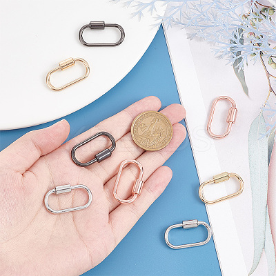 8Pcs 4 Colors Alloy Screw Carabiner Lock Charms FIND-PH0017-04-1