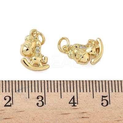 Brass Micro Pave Cubic Zirconia Pendants KK-P325-12G-1