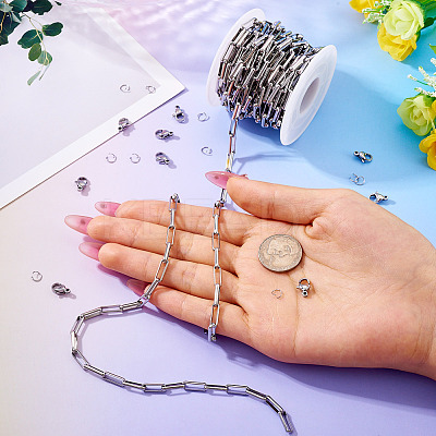 DIY 304 Stainless Steel Link Chains Bracelets/Necklaces Making Kits DIY-TA0012-41A-1