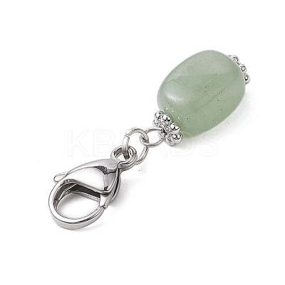 5Pcs Cuboid Natural Green Aventurine & Tiger Eye & Amethyst & Sodalite & Howlite Pendant Decorations HJEW-JM02341-1