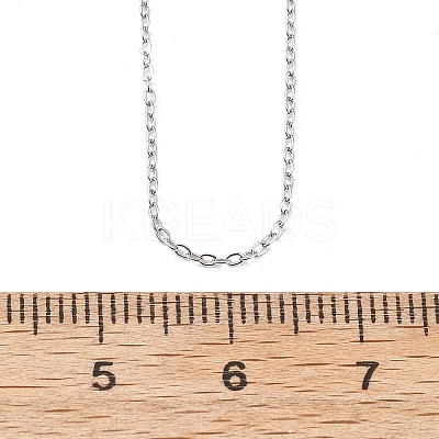 1MM 304 Stainless Steel Cable Chain Necklaces NJEW-T016-15P-1