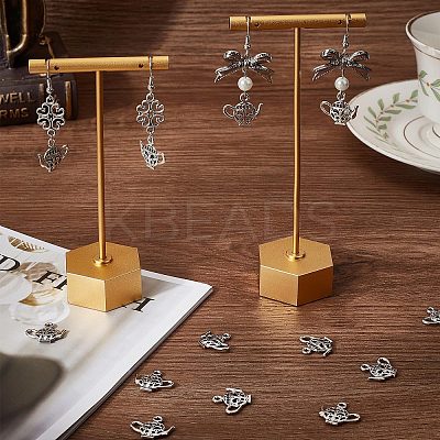 80Pcs Teapot Tibetan Style Zinc Alloy Charms FIND-SC0004-82-1