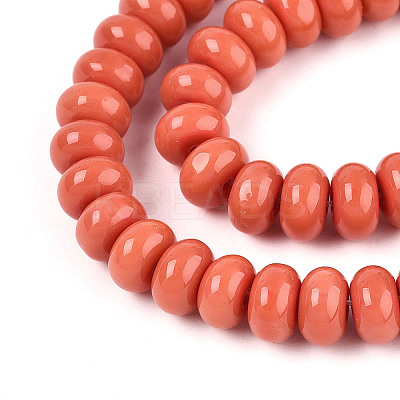 Opaque Solid Color Glass Beads Strands GLAA-ZX008-8mm-18E-1