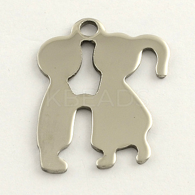 Tarnish Resistant Valentines Day Gifts Ideas 201 Stainless Steel Lover Stamping Blank Tag Pendants LS-STAS-S031-15-1