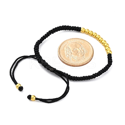 Polyester Cord Braided Bead Bracelets for Women BJEW-L698-04G-02-1