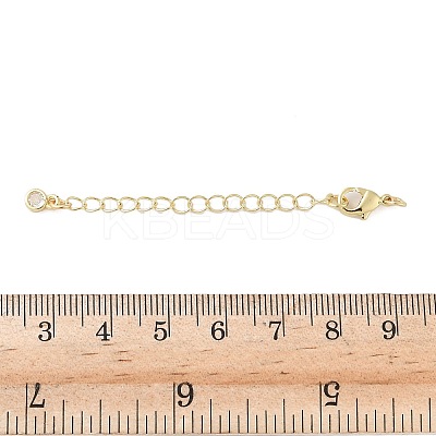 Brass Micro Pave Clear Cubic Zirconia Chain Extender KK-B148-10P-01-1
