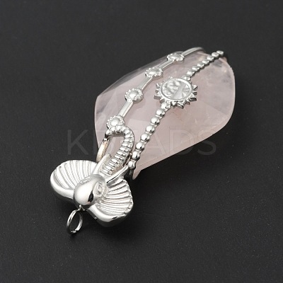 Natural Rose Quartz Pendants G-G870-06P-1