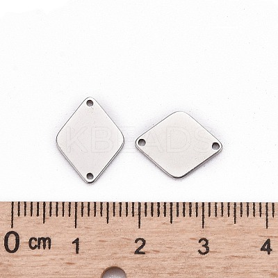 Tarnish Resistant Smooth Surface Stainless Steel Rhombus Stamping Blank Tag Links connectors LS-STAS-R064-72-1