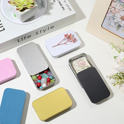 6Pcs Slide Top Tinplate Trinket Storage Boxes CON-SP0001-23B-1
