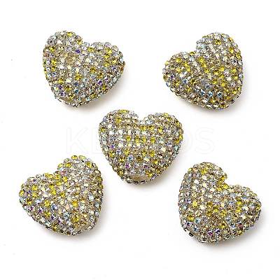Sparkling Acrylic Heart Beads with Rhinestone Embellishment LS-OACR-NH0001-02B-05-1