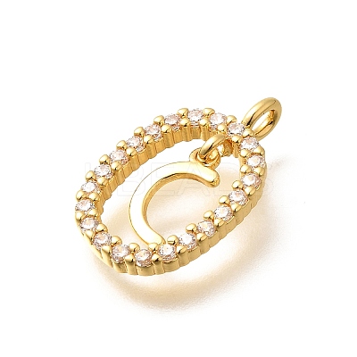 Brass Micro Pave Cubic Zirconia Pendants ZIRC-P123-01G-C01-1