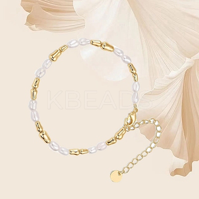 Oval Brass Beaded Bracelets for Women FS-WG887E1-01-1