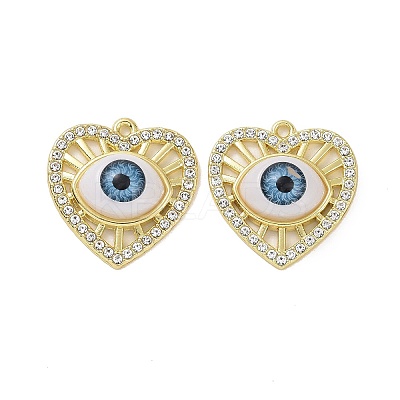 Rack Plating Alloy Rhinestone Pandants PALLOY-O109-01LG-1